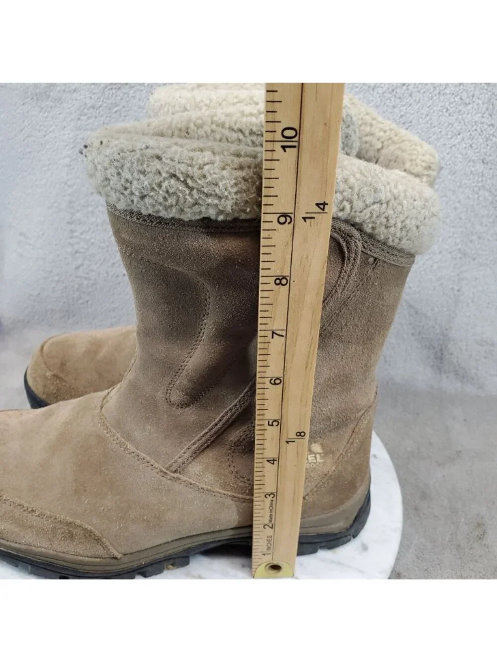 Sorel Shoes Womens Size 8.5 Waterfall Beige Suede Winter Boots *Read*